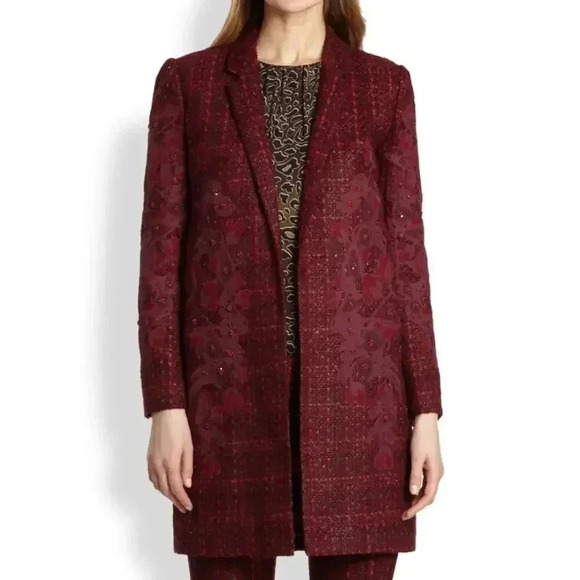 Tory Burch Patsy metallic tweed Coat Size 0 - Picture 1 of 5